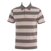 Pink/brown striped polo top