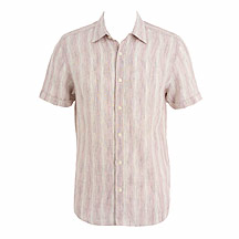 Pink space dyed stripe linen shirt