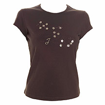 Chocolate circles embellished t-shirt
