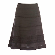 Chocolate ruffle tiered skirt