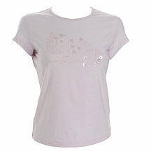 Pink circles embellished t-shirt