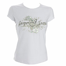 White embroidered flower T-shirt