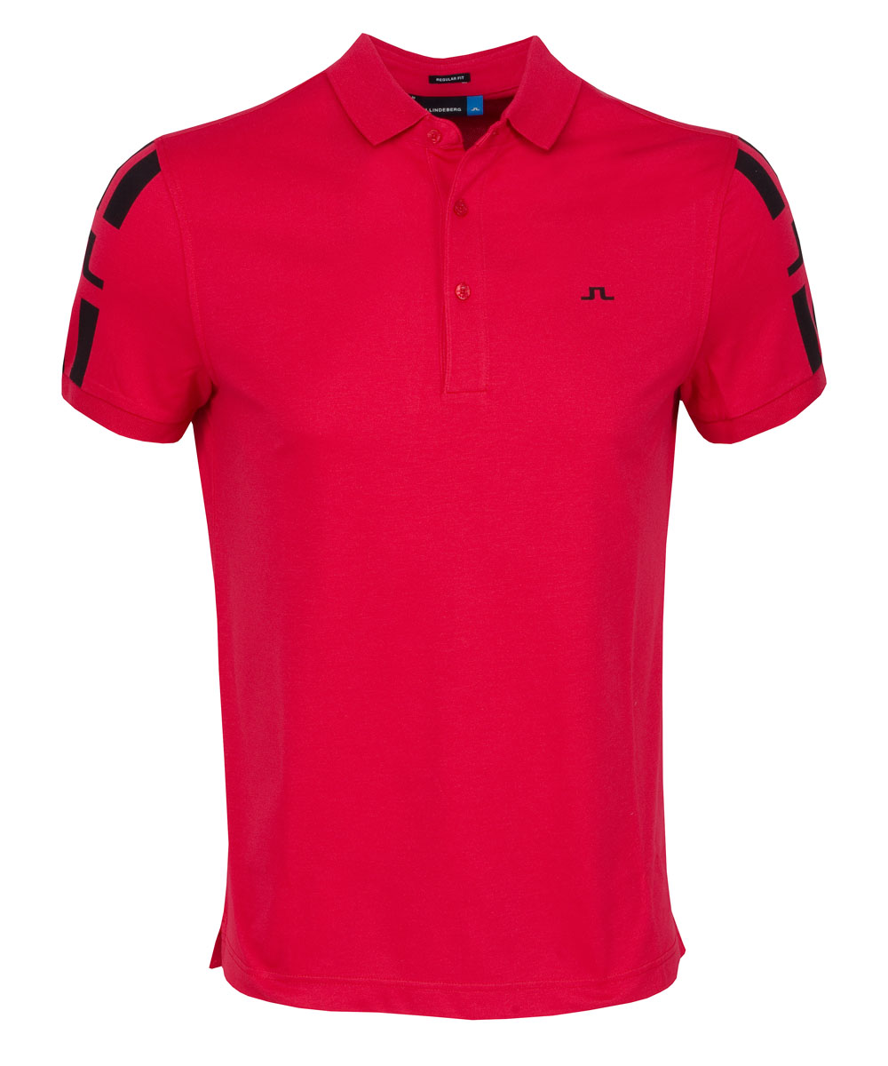 J Lindeberg Ponta Tech Mesh Polo Shirt Red