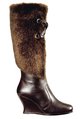 J LO fonda fur-trim wedge high-leg boot