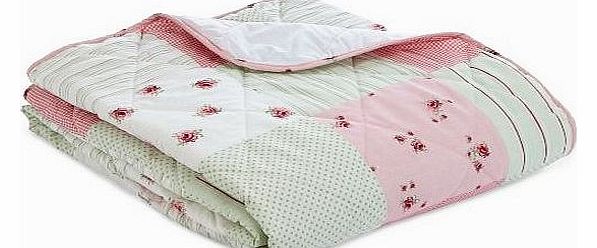 Dreams n Drapes, Patchwork Bedspread, Pink, Double