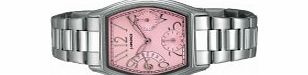 J Springs Ladies Retrograde Pink Steel Watch