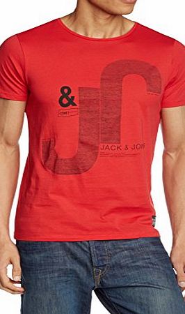  Mens Short Sleeve T-Shirt - Red - Rot (Ribbon Red) - Large