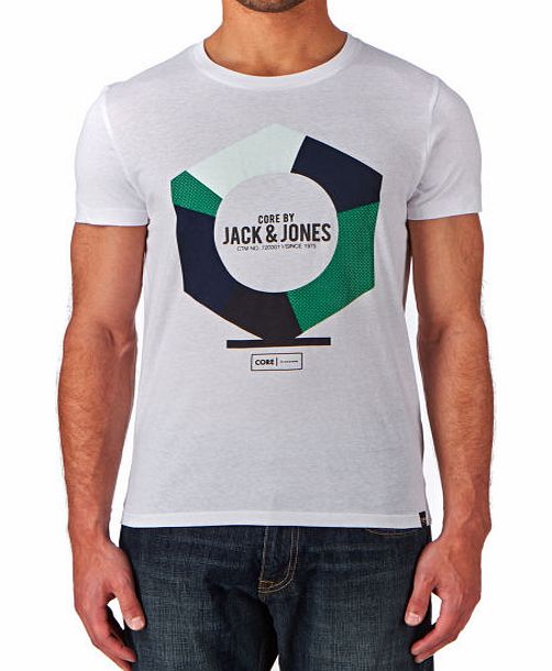 Mens Jack And Jones Abstract T-Shirt - White