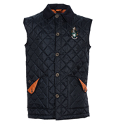 Navy / Orange Quilted Gilet