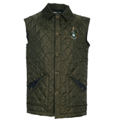 Olive / Navy Quilted Gilet