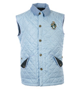 Sky / Navy Quilted Gilet