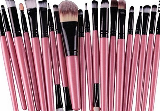 JACKY 20pcs/set Makeup Brush Set tools Make-up Toiletry Kit Wool Make Up Brush Set (Black)