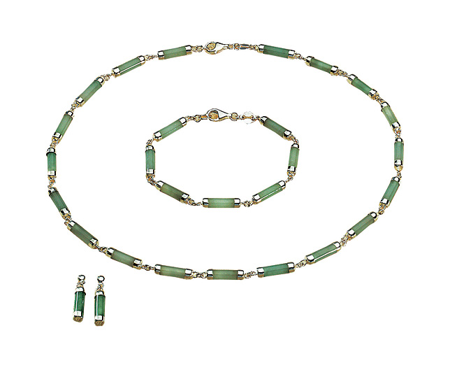 jade /Silver Link Bracelet, lavender