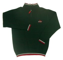 Zip Neck Knitted Jumper (Green)