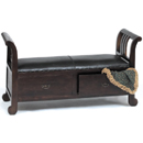 Jakarta Leather bench with 2 drawers furniture