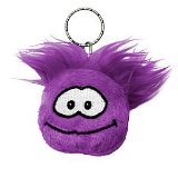 Disney Club Penguin Keychain 2 Inch Plush Puffle Purple