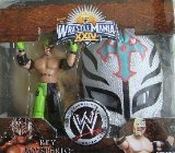 WWE EXCLUSIVE REY MYSTERIO FIGURE WITH WHITE/BLUE KIDS MASK