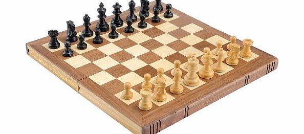 Jaques of London Chess Set and Board - Superior 2.5`` Chess Pieces with 11`` Folding Book Style Board