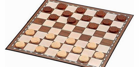 Jaques of London Draughts Board Game - Draughts Set 15`` Board and Pieces - Jaques London