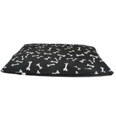 Small Black Bones Motif Bed for Dogs by Jason Yates