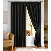 java Black Lined Curtains 117x183cm