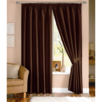 java Chocolate Lined Curtains 117x183cm