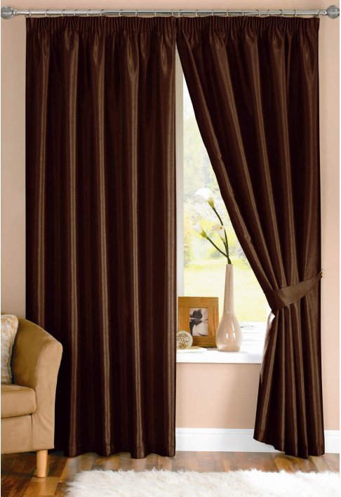 Chocolate Lined Curtains