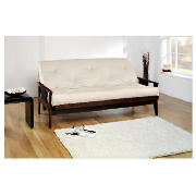 Futon Sofa Bed Frame Dark & Mattress Charcoal