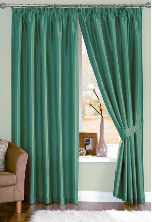 Teal Lined Curtains