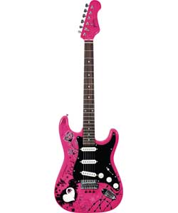 Jaxville Custom Pink Punk Electric Guitar