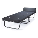 69cm Mates Folding Bed with Pewter effect frame, Black headboard and Charcoal mattress