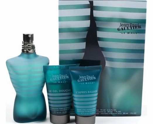 Jean Paul Gaultier Le Male Gift Set 125ml EDT   75ml All Over Shower Gel   50ml Aftershave Balm