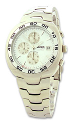 Jeep Mens Chronograph Watch with White Face
