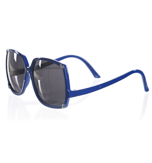 Retro Oversized Blue Daisy Sunglasses from