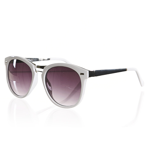 Retro White George Wayfarer Sunglasses from