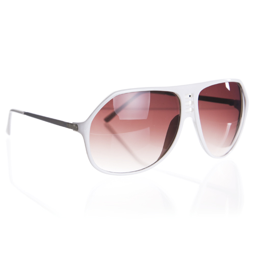 Jeepers Peepers White Retro Plastic Sam Aviators from Jeepers