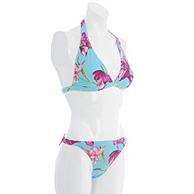 Jeff Banks Beach Turquoise flower print triangle bikini top