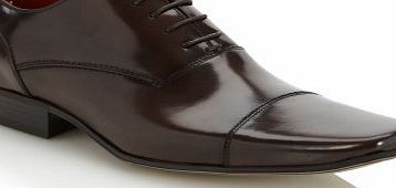 Designer Brown Coated Leather Capped Shoes