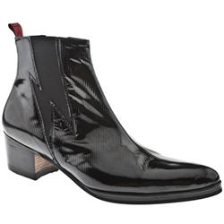Male Lightning Boot Patent Upper Casual Boots in Black