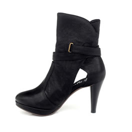 Jeffrey Campbell Black Leather Cut-Out Whole