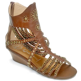 Brown Leather Chainiator Sandals