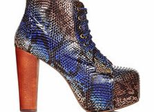 Lita blue snake effect boots