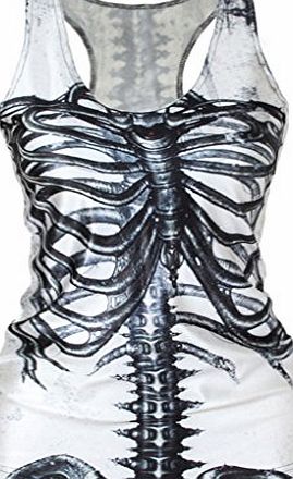 Jelinda Women Girl Gothic Punk Digital Print Sleeveless Tank Top Vest