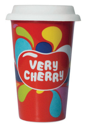 Jelly Belly Ceramic Travel Mug - Very Cherry