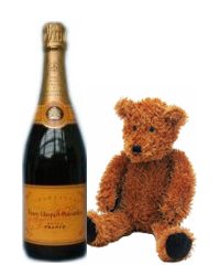 Old friend bear and veuve clicquot