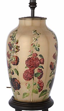 Jenny Worrall Walther Hollyhock Glass Lamp Base,