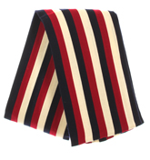 Navy, Red and White Stripe Scarf