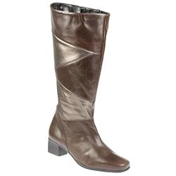 Jessica Female Jes814 Leather Upper Textile Lining Comfort Boots in Brown Multi