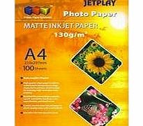 JETPLAY NEW! A4 Photo Paper 130gsm Matte 100 pack
