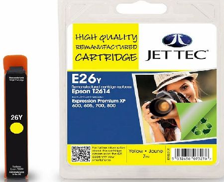 JetTec---Ink-Cartridge Epson T2614 Yellow Remanufactured Ink Cartridge